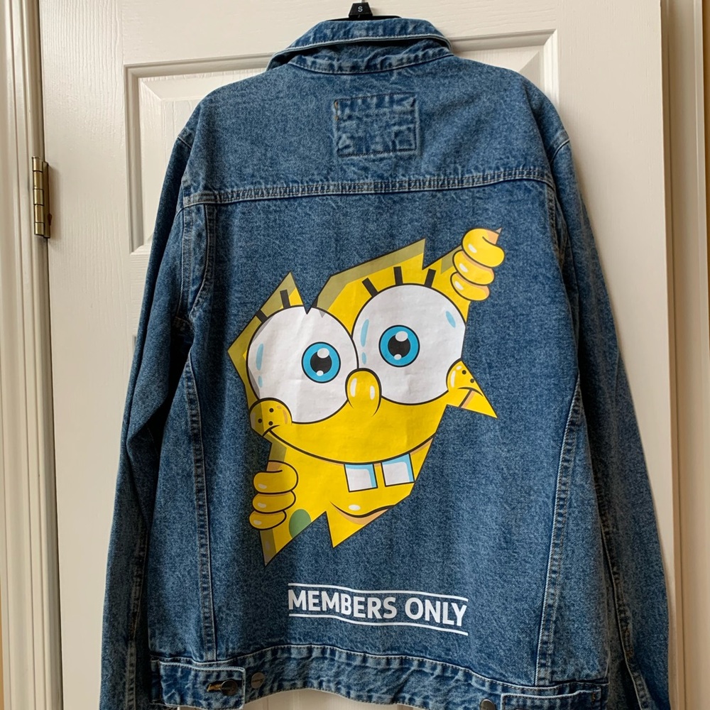 Members Only Nickelodeon SpongeBob Denim Jacket M